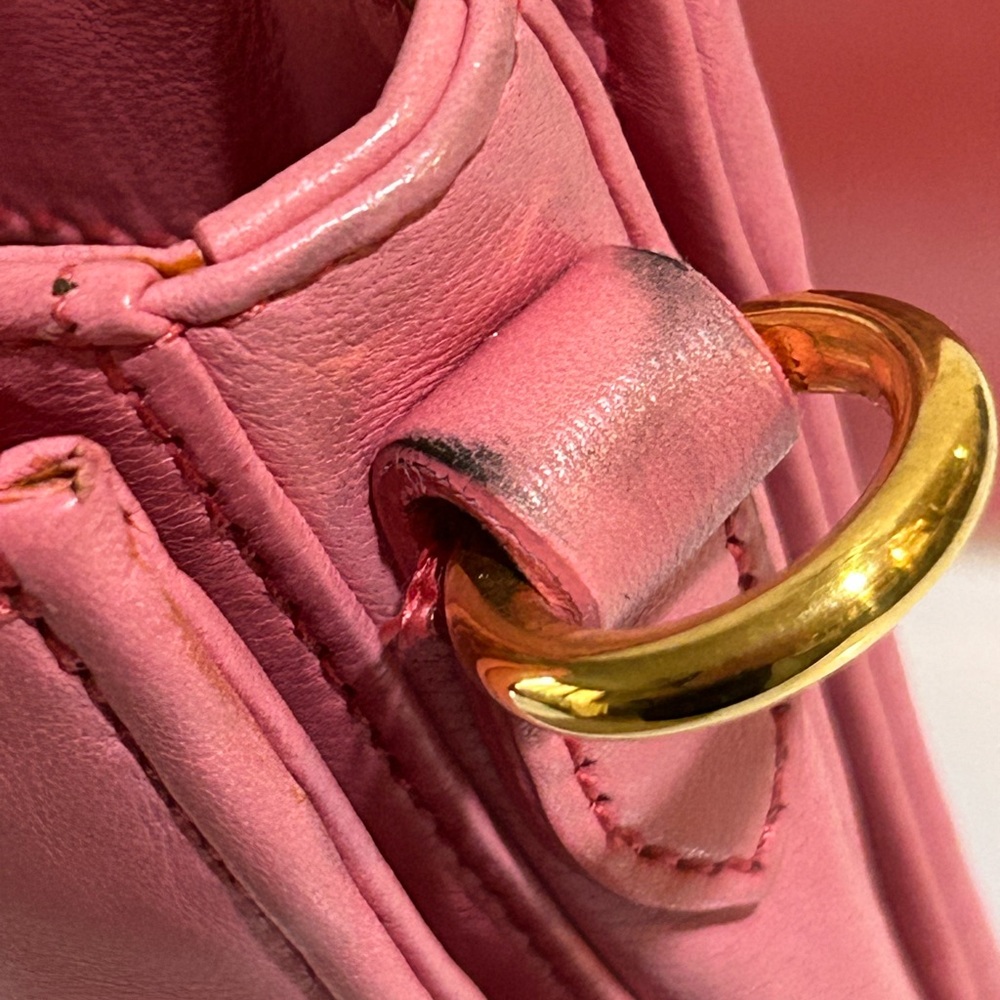 Miu Miu Pink Lambskin Leather Crossbody Bag with Gold Hardware - Picture 9 of 16